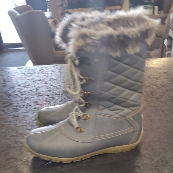 Sporto Gray Winter Rain Boots Lace-Up Design - Picture 4 of 5